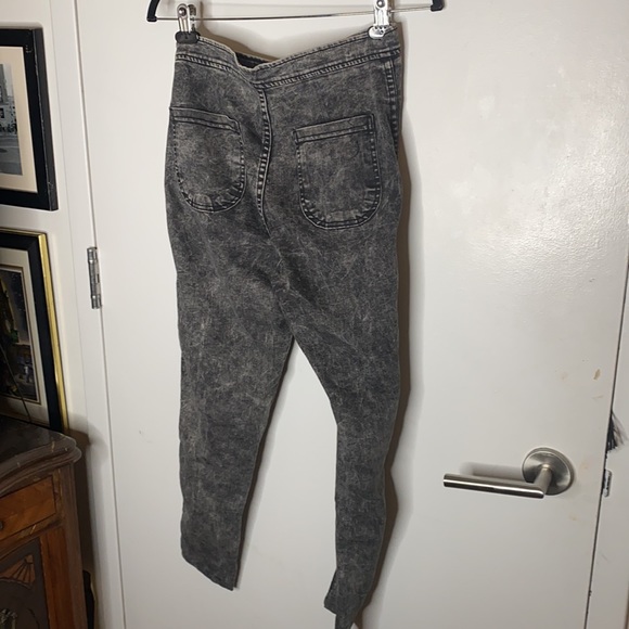 American Apparel Black Acid Wash Easy Jeggings Jeans M - Picture 6 of 6
